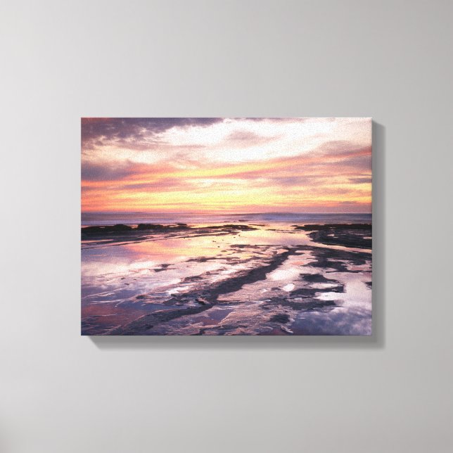Lienzo California, San Diego, Sunset Cliffs, Atardecer 1 (Anverso)