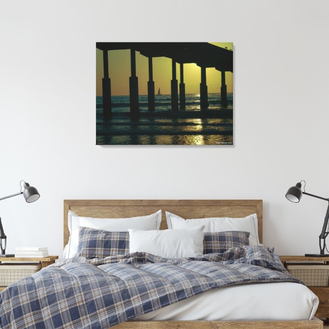 Lienzo California Sunset Ocean Beach Pier (Insitu(Dormitorio))