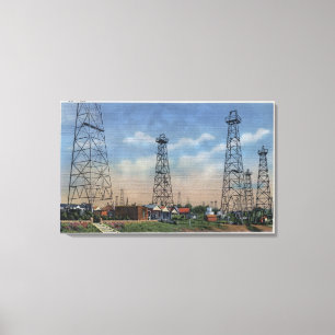 Lienzo CaliforniaView de los pozos de petróleo
