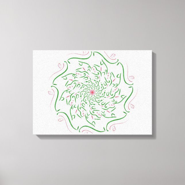 Lienzo Caligrafía árabe moderna - Poema artístico saudita (Anverso)
