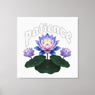 Lienzo Caligrafía Árabe Sabr Paciencia - Flor de Loto Zen