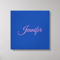 Caligrafía Elegante Rosa Azul Nombre Personalizado