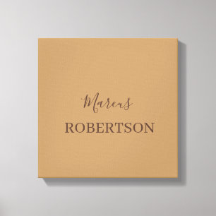 Lienzo Caligrafía monograma marrón minimalista profesiona