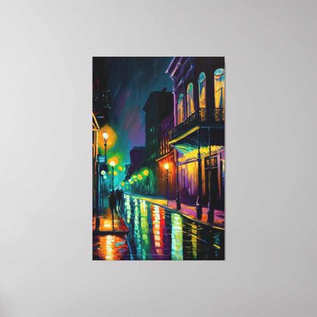 Lienzo Calle Bourbon, Nueva Orleans, barrio francés (Anverso)