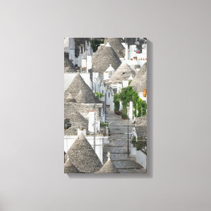 Lienzo Calle con las casas del trulli en Alberobello,