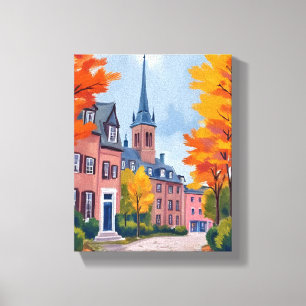 Lienzo Calle de Aldea Europea Aquarela Viajes