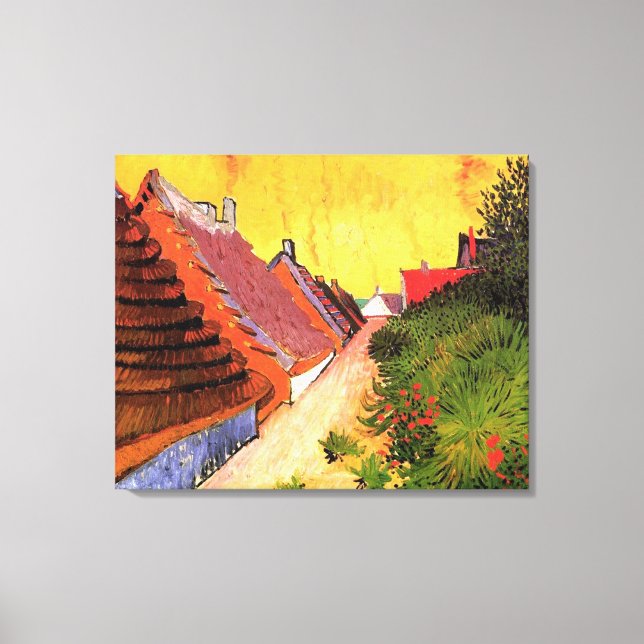 Lienzo Calle de Saintes-Maries por Vincent van Gogh (Anverso)