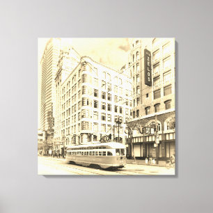 Lienzo Calle de San Francisco con vagón vintage