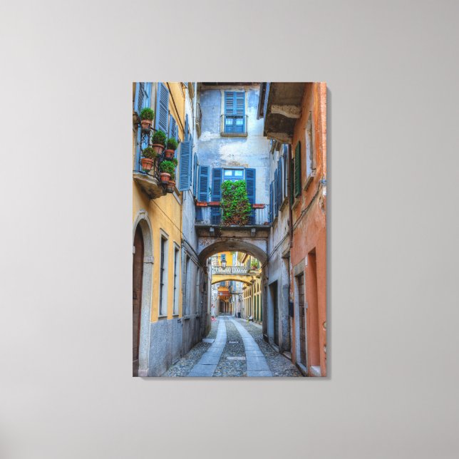 Lienzo Calle estrecha de la ciudad, Italia (Anverso)