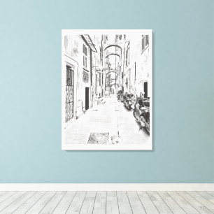 Lienzo Calle estrecha italiana