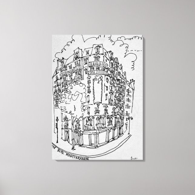 Lienzo Calle Montparnasse Boulevard | París, Francia (Anverso)
