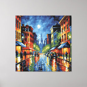 Lienzo Calle Moonlit
