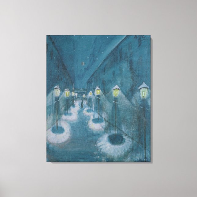 Lienzo Calle Nocturna (Calle Por Noche) (1922) Walter Gra (Anverso)