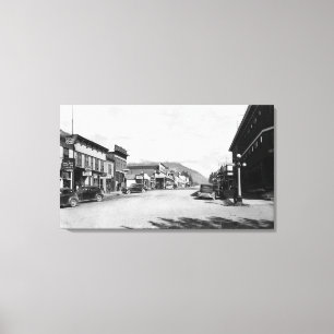 Lienzo Calle principal en Seward, fotografía de Alaska