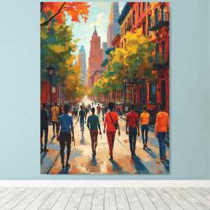 Lienzo Calle sofisticada del Renacimiento de Harlem