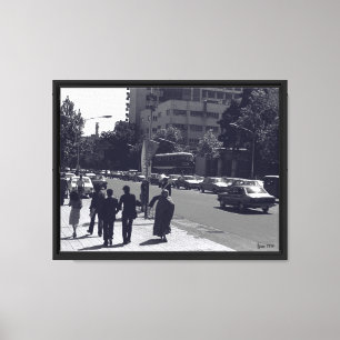 Lienzo Calle y gente de la ciudad de Teherán Irán vintage