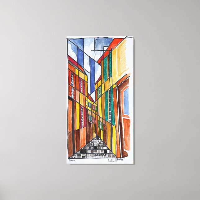 Lienzo Calles de Bastia | Córcega, Francia (Anverso)