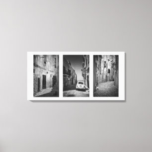 Lienzo Calles de la dolce vita en blanco y negro