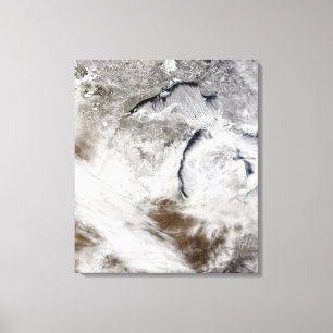 Lienzo Calles de la nube sobre el lago Superior y el lago