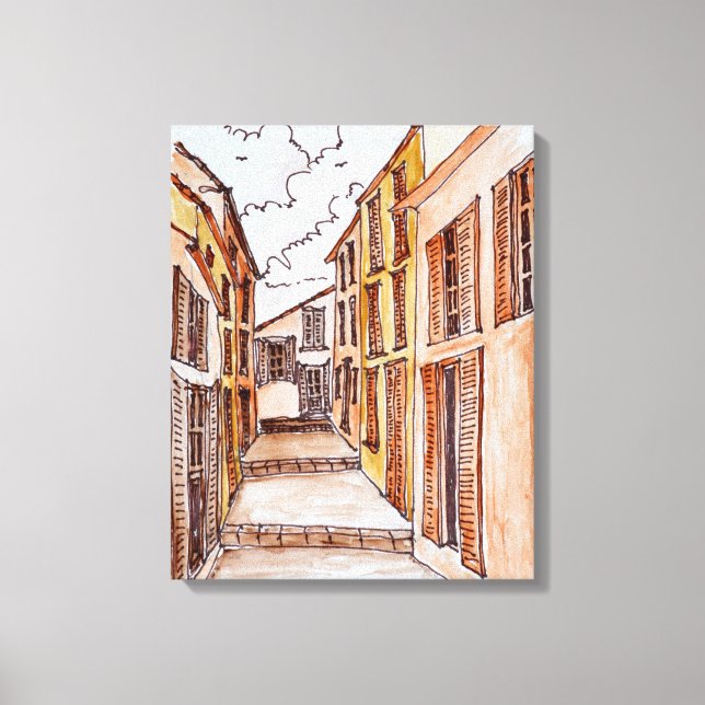Lienzo Calles de Saint-Tropez | Riviera francesa, Francia (Anverso)