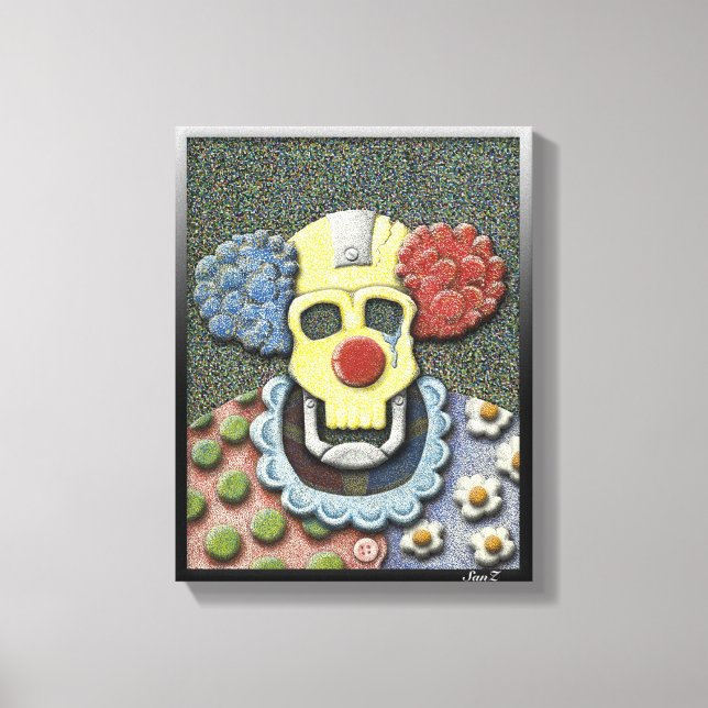 Lienzo Callous the Crying Clown-Color Pointillism/Gouache (Anverso)