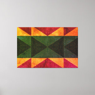 LIENZO "CALMA DE PATCHWORK - VIEJA PLAZA DE ROSA DE ORO V