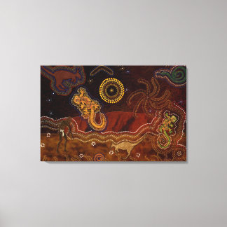 Lienzo Calor y vida silvestre del desierto aborigen austr