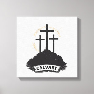 Lienzo Calvary Hill Jesús Estampado Vintage Camiseta Fe (
