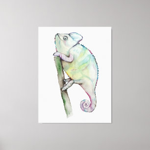 Lienzo Camaleón de color de agua dulce