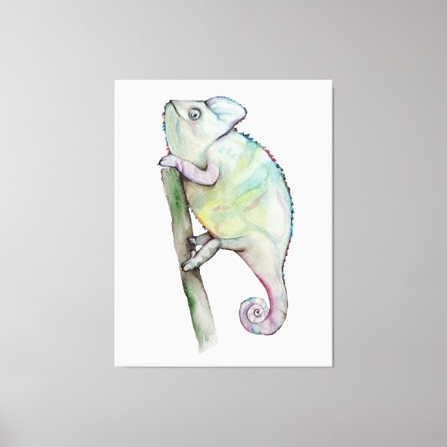 Lienzo Camaleón de color de agua dulce (Anverso)