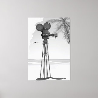 Lienzo Cámara de cine antigua de película vintage.