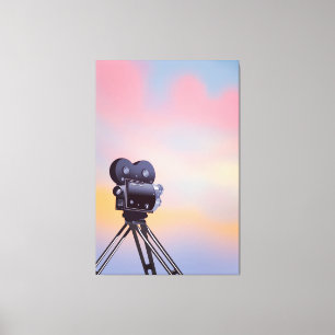 Lienzo Cámara de cine vintage atardecer