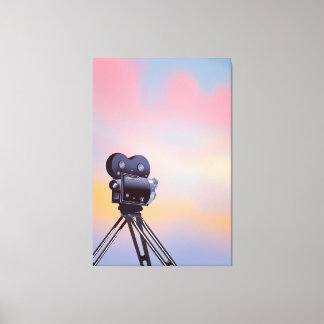 Lienzo Cámara de cine vintage atardecer