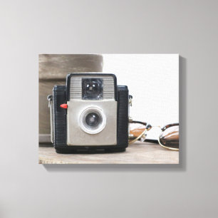 Lienzo Cámara de película de vintage Flower Pot & Glasses