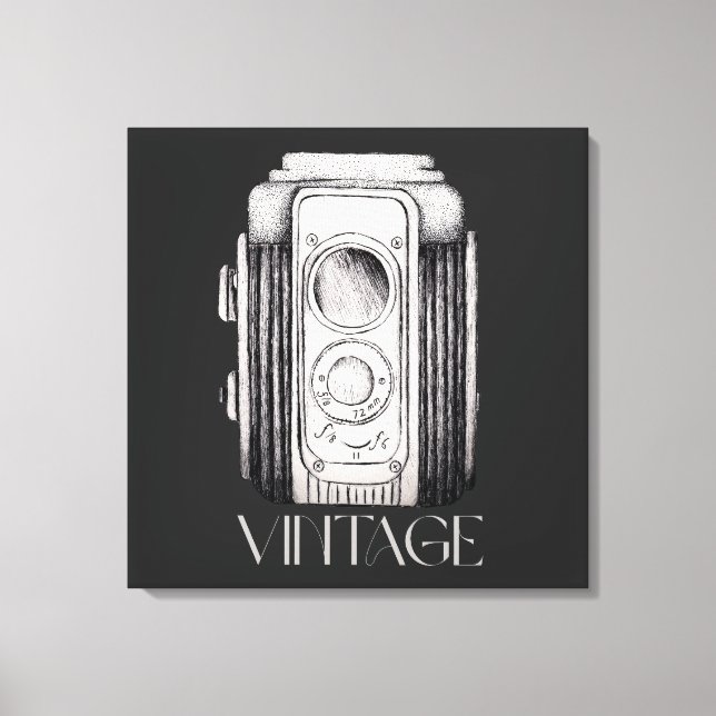 Lienzo Cámara Vintage Black (Anverso)