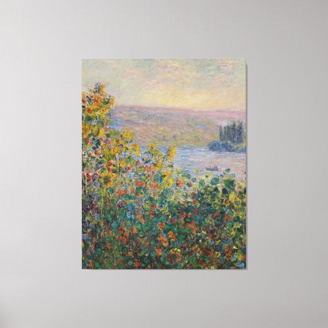 Lienzo Camas de flores de Monet antiguas en Vétheuil (Anverso)