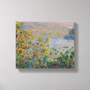 Lienzo Camas de flores en Vétheuil - Claude Monet