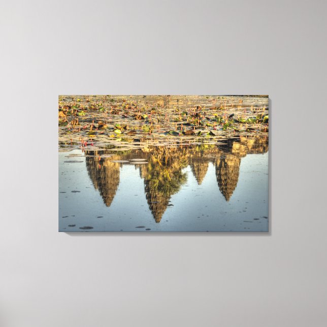 Lienzo Camboya, Angkor Wat. Reflejo del templo (Anverso)