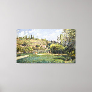 Lienzo Camille Pissarro A Cowherd en Valhermeil, Auvers-s