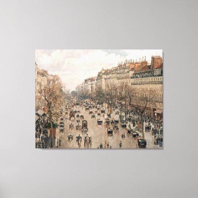 Lienzo Camille Pissarro Boulevard Montmartre a París (Anverso)