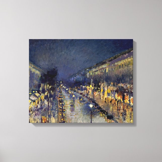 Lienzo Camille Pissarro - Boulevard Montmartre de noche (Anverso)