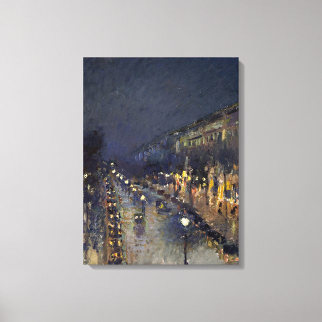 Lienzo Camille Pissarro Boulevard Montmartre de noche (Anverso)