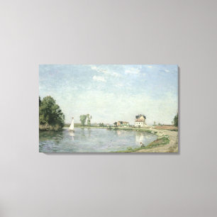 Lienzo Camille Pissarro el   en el borde del río, 1871