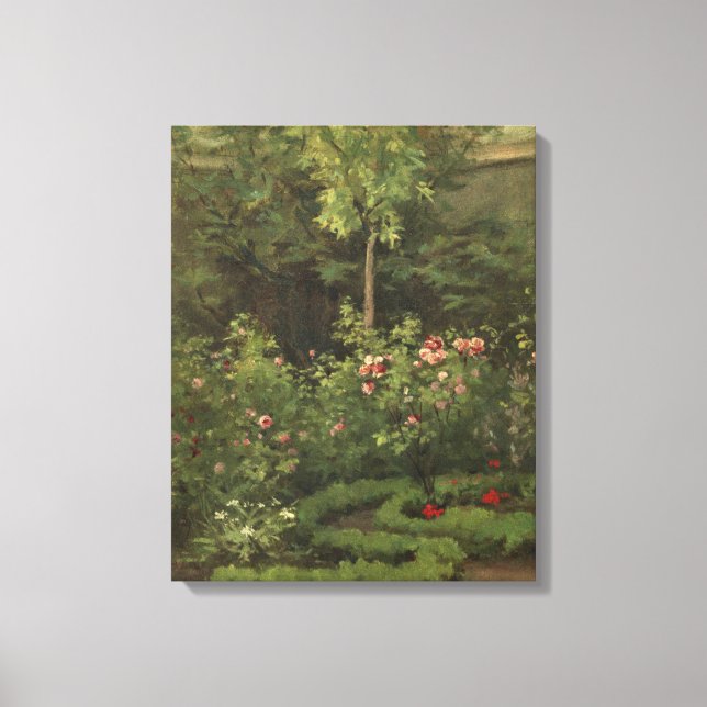 Lienzo Camille Pissarro | Un Jardín Rosa (Anverso)