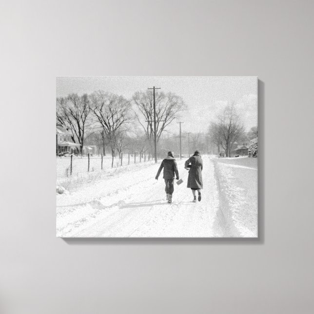 Lienzo Caminando a casa desde la escuela, 1940 (Anverso)