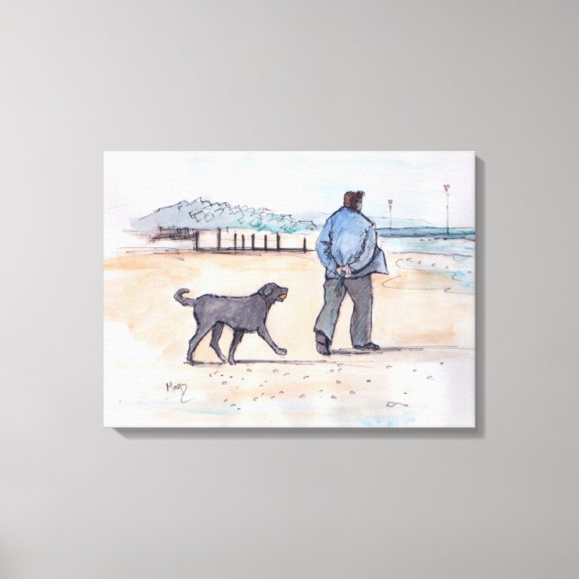 Lienzo caminando el perro - 07 (Anverso)
