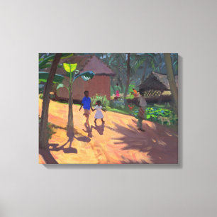 Lienzo Camino a la playa de Kovalum Kerala 1996