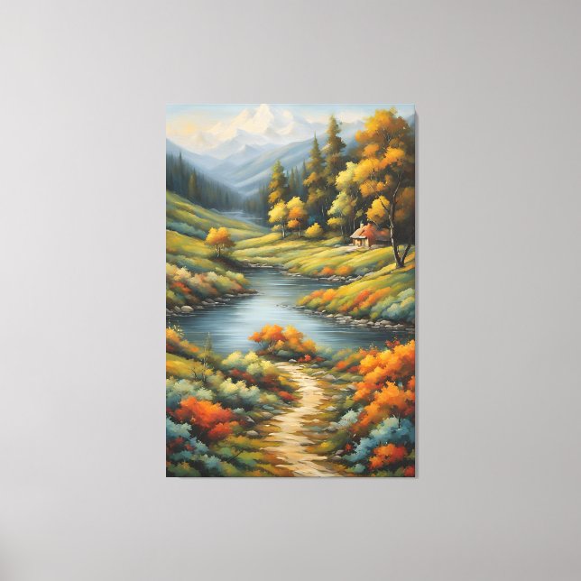 Lienzo Camino a la serenidad: Retiro de montaña (Anverso)