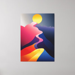 Lienzo Camino al Sol – Vibrante Montaña Abstracta