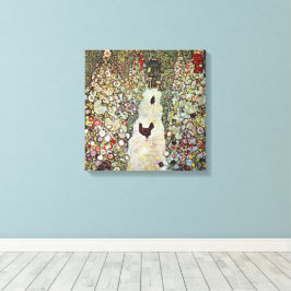 Lienzo Camino de jardín con pollos, Gustav Klimt, Art Nou